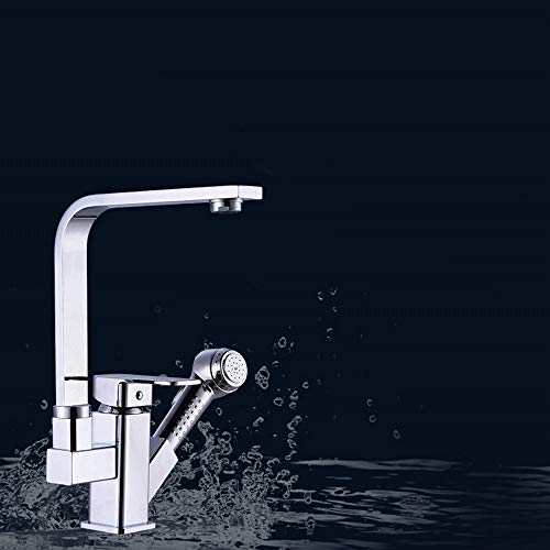 Mitigeur lavabo design extractible avec commande eau chaude et froide durable - 3