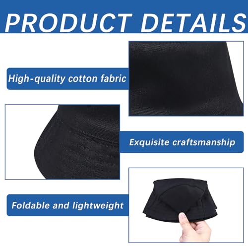 Image of Bucket Hats Bulk Solid Color DIY Blank Hat Bucket Hats for Men, Women and Adults