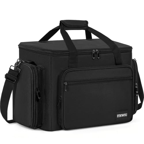 Image of Sewing Machine Carrying Case with Multiple Storage Pockets Large Capacity, Universal Tote Storage Bag Compatible with Most Standard Singer, Brother, Janome