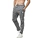 Gerlobal Mens Joggers Sweatpants Workout Running Gym Pants Zipper Pockets L