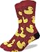 Good Luck Sock Men's Rubber Ducks Crew Socks - Red, Adult Shoe Size 7-12