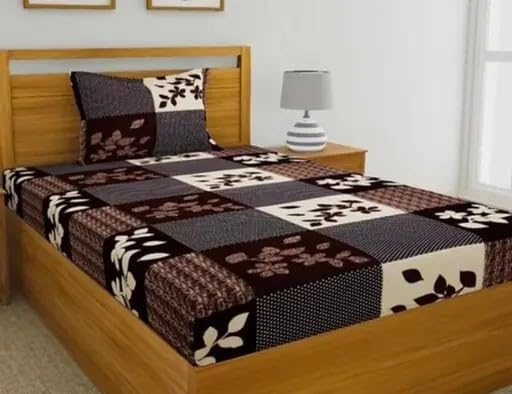 Glace Cotton Single Bed Flat Bedsheet with Pillow Cover | Soft, Lightweight & Skin-Friendly_27-image-29