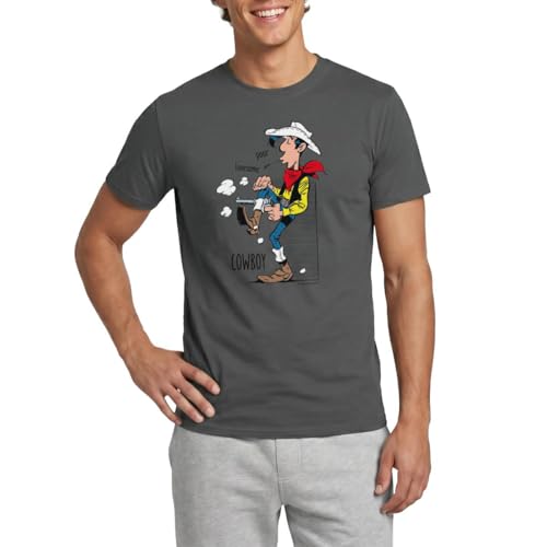 Image of Lucky Luke Poor Lonesome Cowboy Men's T-Shirt Charcoal Grey