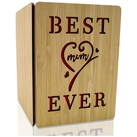 Mother's Day Card,Wooden Best Mum Ever Card,Mum Birthday Cards,Mother's Day Funny Gifts,Bamboo Wooden Greeting Card Happy Gifts for Mum Her,Warm Mother Birthday Card,Gift Card for Mum Cover