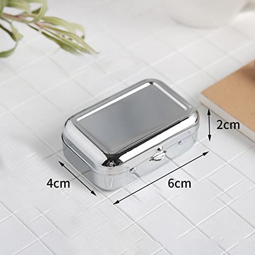 Image of Mini Compact Portable Ashtray, Stainless Steel Table-top Ash Tray, Creative Fashion Personality Small Car Ashtrays with Lid for Outdoor Travelling Camping