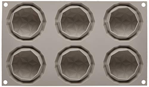 Silikomart Mini Gemma Silicone Mold, Flexible Tray With 3D Technology Creates 6 Textured Gemstone-Shaped Desserts, Easily Unmolds, Oven, Microwave, Freezer And Dishwasher Safe, Made In Italy #TOP1