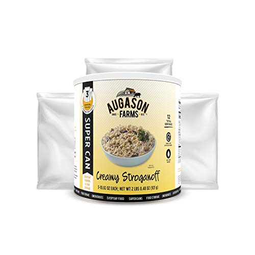 Augason Farms Creamy Stroganoff Super Can No. 10 Can With 3 Pouches Emergency Food Storage Everyday Meal Prep, #10 Can (5-10135) #TOP1