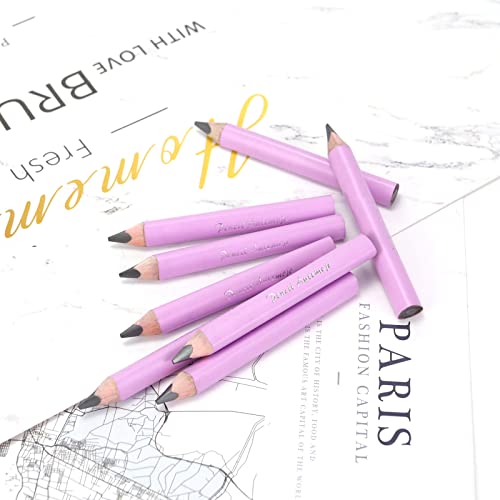 Lápiz triangular grueso 3.5 pulg, 5mm mina, rosa claro x8 miniatura 5