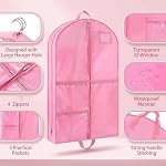 Kids Garment Bag, Waterproof Travel Dance Garment Bag with 4 Zipper Pockets & ID Holder, Foldable for Dancewear, 39.4x23.6 Inch, Style-2..