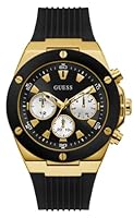 GUESS Multifunction 44mm Watch, Black/Gold Tone/Black, Sport