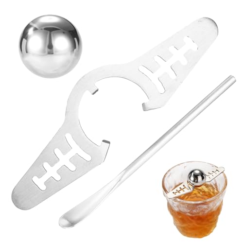Juego de Bolas Refrigerantes para Espresso, Acero Inoxidable Bolas Congeladas Espresso con Soporte y Cuchara Café Kit Refrigerador de Café Reutilizable para Cócteles Caseros y Whisky
