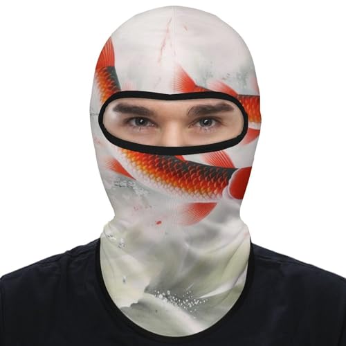 Máscara facial de balaclava roja auspiciosa para hombres y mujeres, protección solar, transpirable, cubre todo el cabeza para senderismo, ciclismo, correr, conducción miniatura 1