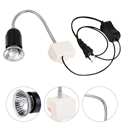 1 Set Pet Verwarming Bulb Holder met 50W Gloeilamp Zwanenhals Clip On Reptile Lamp - Afbeelding 5