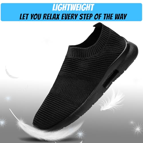 Mens Slip On Walking Shoes Mens Running Shoes Mesh Breathable Tennis Sneakers3