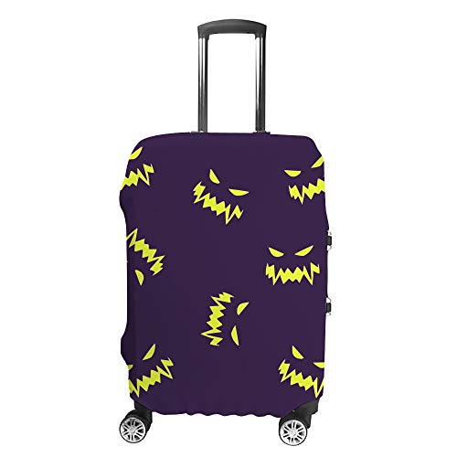 Valise rayée en voyage ? Solution avec cette housse de protection bagage citrouille