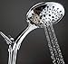 Aquarius Handheld Chrome Shower Head With Hose (Extra Long) Luxury Spa Grade High Pressure Hand Held Shower Wand With 6 Spray Settings - Adjustable Brass Ball Holder & Teflon Tape