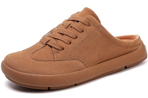 UBFEN Womens Slippers Outdoor Arch Support Mules Slipper Comfortable Lace up Indoor Warm Slip on House Shoes