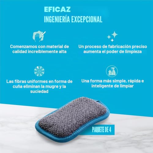 Esponja de microfibra para cocina lavable, almohadillas reutilizables para platos E-Cloth 7
