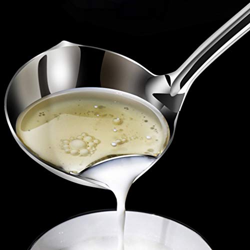 Yardwe 2PCS 304 Concha De Sopa De Aço Inoxidável Colheres Colheres de Separadores de Óleo Filtro de