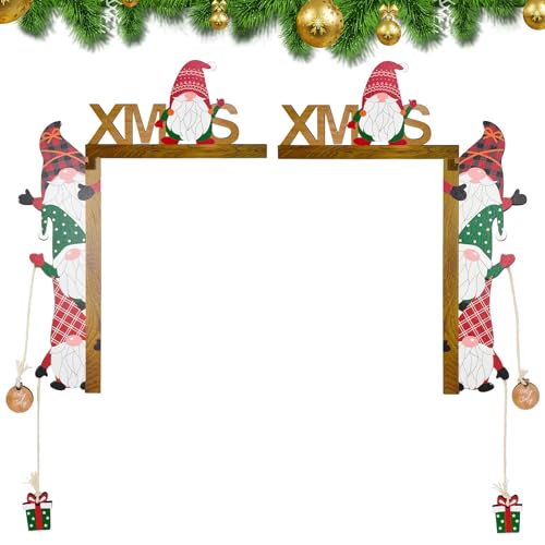 SLTAXAR 2pcs Türrahmen Deko Weihnachten Türdeko Zwerg-FigurWände...
