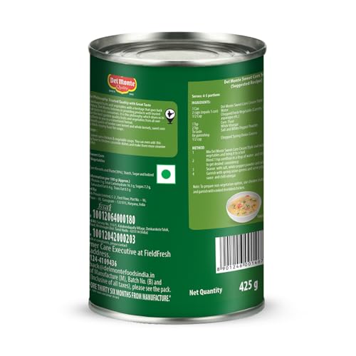 Image of Del Monte Sweet Corn Cream Style 425 g | Cream Style Corns | Sweet Corn Kernels | Packaged Vegetable (Pack of 3)