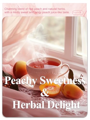 Image of LOOMICA Peach Herbal Tea, Caffeine-Free, Peach Tea Bags with Rosehip, Hibiscus, Chamomile & Orange Peel, Naturally Balanced Sweet & Tangy, Refreshing Fruity Herbal Blend, No Artificial Sugar, 20 Counts (Pack of 2)