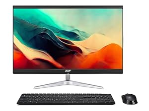 Acer Aspire C24-1851 All-in-One PC - (Intel Core i7-1360P, 8GB, 1TB SSD, 24 inch Full HD Display, Wireless Keyboard and Mouse, Windows 11, Black)