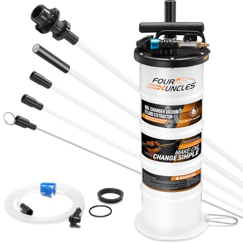 FOUR UNCLES Oil Extractor - Vacumm Fluid Extractor with Pump Tank Remover & Tubes for Oil Change and...