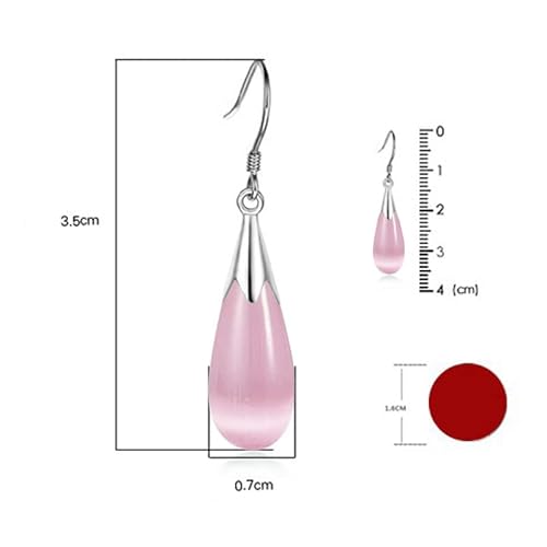 Teardrop Earrings For Women Dangle Plated Silver Nickle Free Earrings For Women Girls Teens Charm Gifts (Water_Drop_Pink) #TOP4