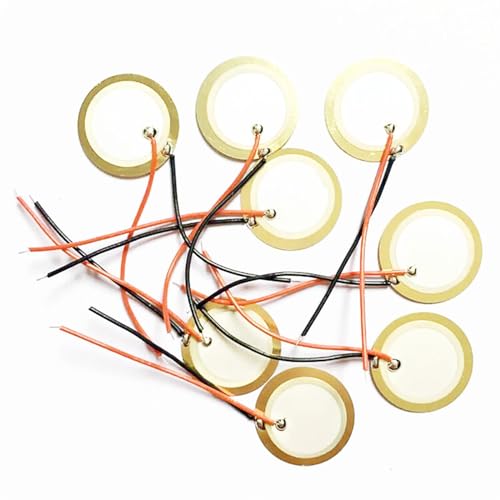 WUZDPRCJ 5PCS X 27mm Piezo Ceramic Element with Cable Length 15cm Piezoelectric Piezo Ceramic Buzzer 15mm 20mm 35mm Diameter(15mm Diameter)