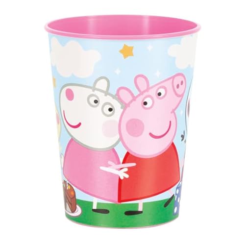 Unique Peppa Pig Birthday Party Supplies Bundle Pack Includes 12 Plastic Reusable Cups And 1 Dinosaur Sticker Sheet thumb #1