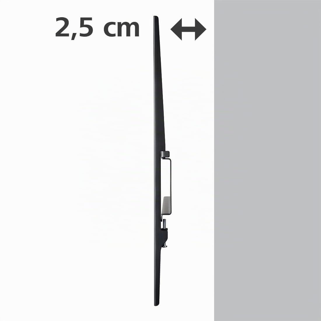 Hama Support Mural TV Fixe Garantie 10ans (TV 37" à 90", 229cm et 60Kg Max, Faible Distance au Mur 2.5cm, VESA jusqu'à 800 x 400, Chevilles Fisher) Noir