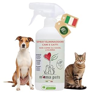 M' MA PETS - Elimina Odori dai Tessuti - Spray Naturale per Cani e Gatti, Made in Italy - Deodorante Sicuro No Alcool per Animali e Persone - Azione Rapida Superfici e Profumazione Floreale Ambienti