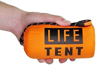 Go Time Gear Life Tent Emergency Survival Shelter – 2 Person Emergency Tent – Use As Survival Tent, Emergency Shelter, Tube Tent, Survival Tarp - Includes Survival Whistle & Paracord (Orange, 1pack)