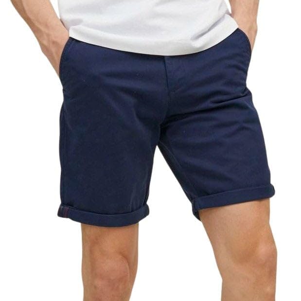 JACK & JONES Pantaloni Corti Uomo Vita Media Pantaloni Chino Bermuda Regular Fit, Colore:Blu-2, Taglia:L