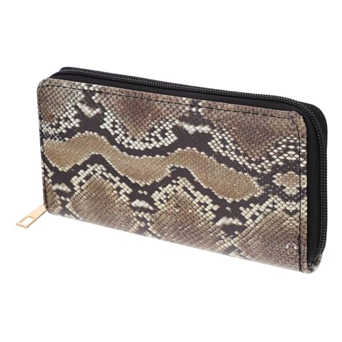 1pc Snakeskin Pattern Ladies Wallet Clutch Purse PU Leather with Zipper for Cards Mobile Phone and Daily Essentials for Shopping Work and School