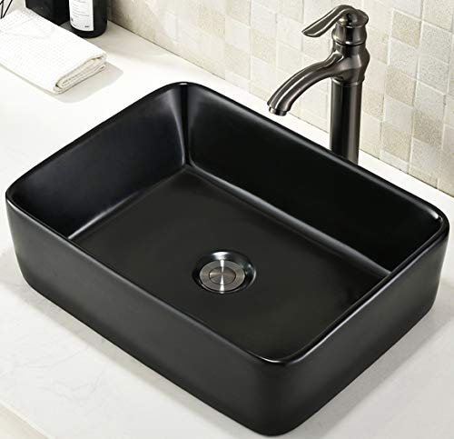 Évier de salle de bain rectangulaire noir mat : le lavabo gain de place idéal - 2