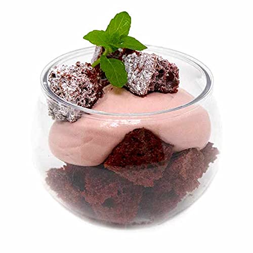 Cmjj Gourmet Inc. M-EPS100TC 48 Pack 3 Oz. Sphere Mini Dessert Cups Parfait Professional-Grade Recyclable Clear Disposable Plastic Fishbowl thumb #8