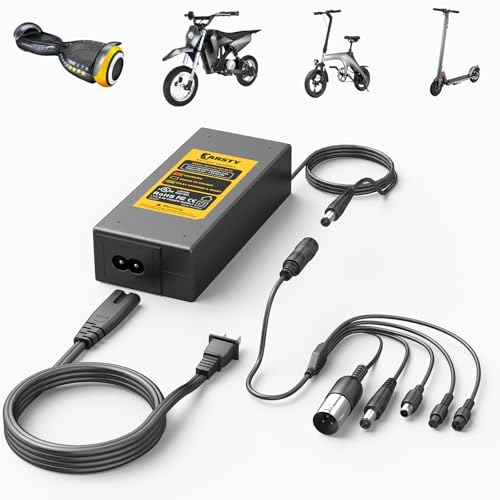 Carsty Hoverboard Charger 42V Electric Scooter Charger with 5-in-1 Plugs