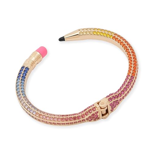 Betsey Johnson Women's Straight A's Pavé Pencil Cuff Bracelet