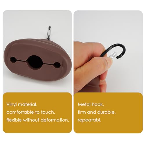 Image of Emoji Dog Poop Bag, Cute Dog Poop Bag Holder, with mountaineering clip, suitable for travel, walking, park and outdoor dog walking Bin bag dispenser (1 pcs), Brown