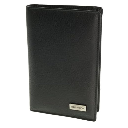 Portadocumento de papel para coche, piel Elephant D dorado, 9 cm x 14,5 cm, colores a elegir, Negro , 2.00