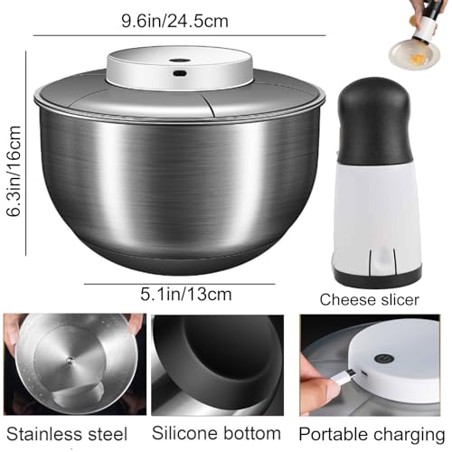 Atldmphic Electric Salad Spinner Large 4.8L, Stainless Steel Automatic Salad Spinner 162 Oz thumb #4