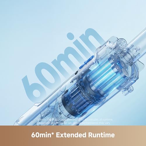 Image of MOVA Handler V10 Cordless Pool Vacuum, 18.5 GPM Suction, Transparent Suction Head & 5.9ft Telescopic Pole and Skimmer Net, 60min Runtime, Handheld Rechargeable Pool Cleaner for All Pool Types, IPX8