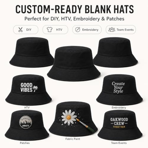 Image of Cotton Bucket hat, White, Unisex, Suitable for the Beach, Outdoor Camping and Everyday wear.