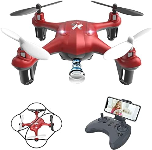 ATOYX Mini Drone for Adult Beginnerswith FPV Camera,Remote Control Quadcopter Drone Toys with Wifi Transmission,Gravity Sensor,Headless Mode, Altitude Hold,Ideal Girls Boys Red