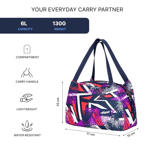 Image of F Gear Tidbit FZ Blue 6L Lunch Bag, Compact & Lightweight, Padded Interior, Durable Zippers, Easy Carry Handle, Ideal for School,Travel, Office, Picnic & Everyday Use