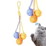 Matériau en sisal durable : la balle griffoir pour chat est fabriquée en sisal de haute qualité, connu pour sa durabilité et ses propriétés anti-rayures. Ce matériau offre une surface satisfaisante pour les chats, aidant à garder leurs ongles sains tout en protégeant vos meubles contre les dommages.
