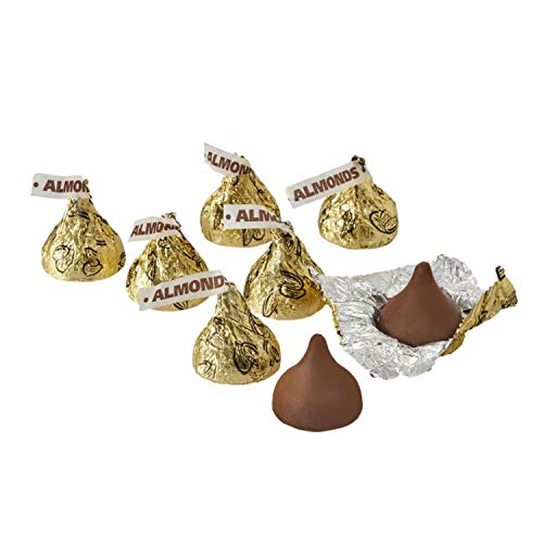 Hershey's Kisses Gold Foils Milk Chocolate With Almonds Candy, Individually Wrapped, 66.7 Oz Bulk Bag (400 Pieces) #TOP2