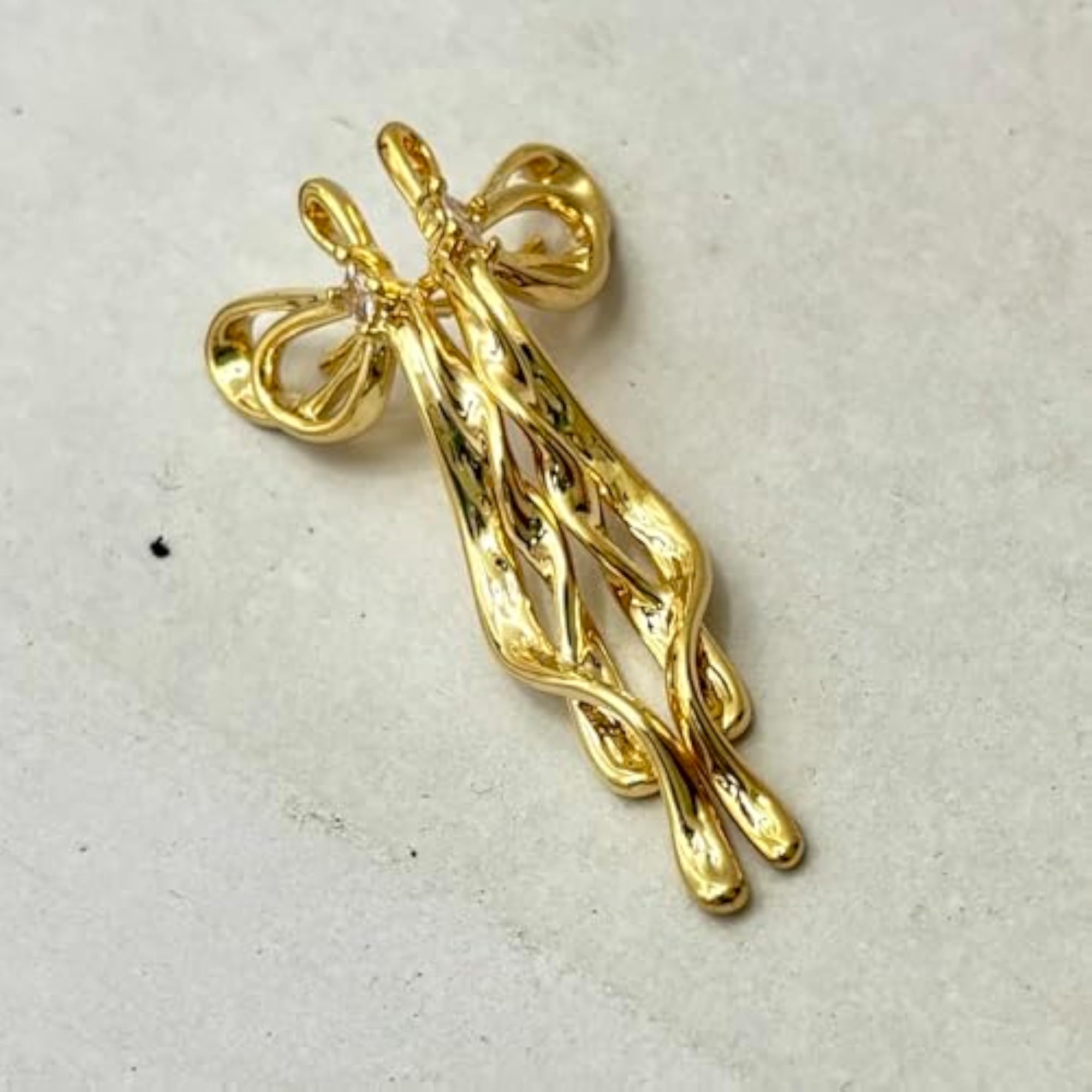 Twisted Dangle Earrings with Crystal Accent, Spiral Design
